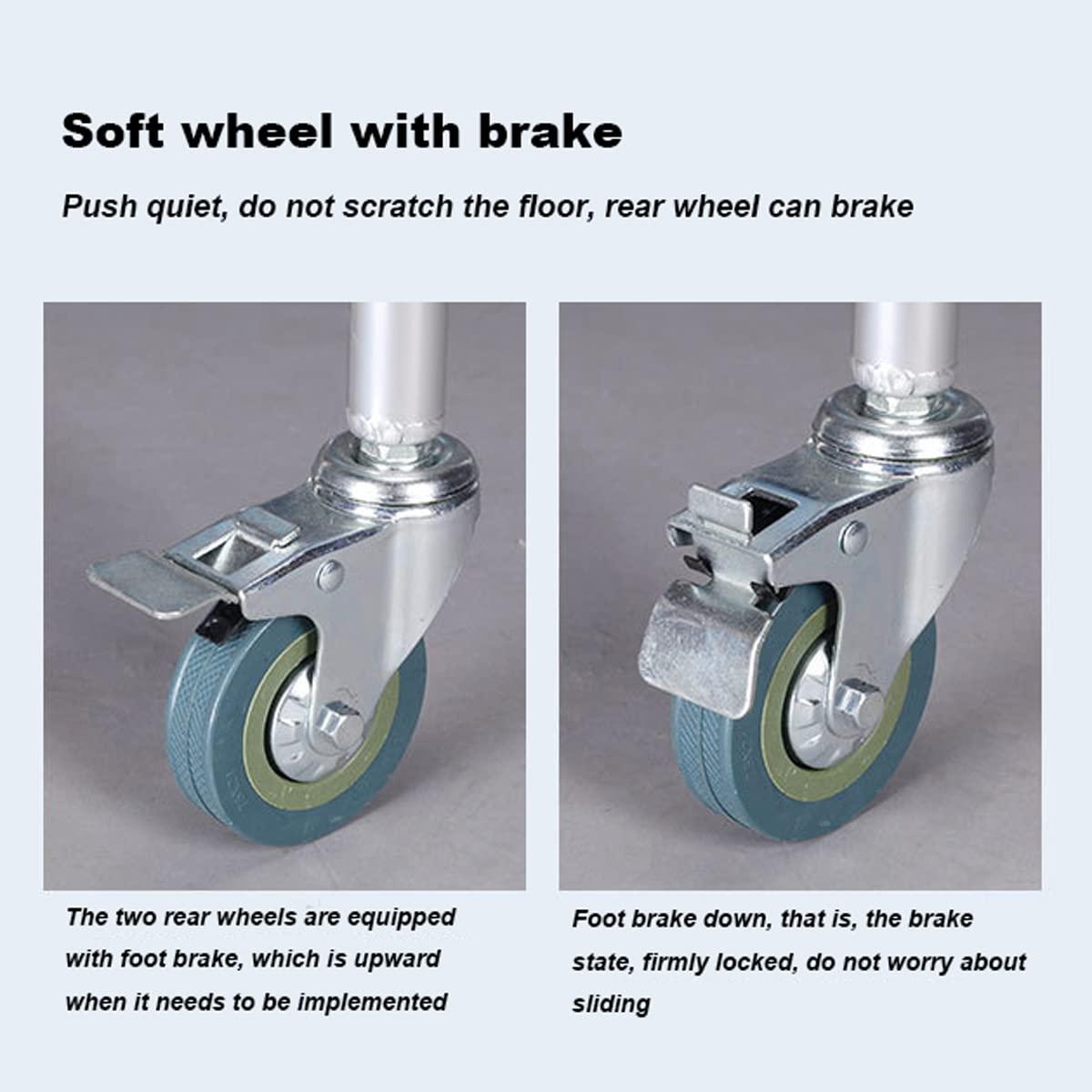 GaRcan GaRcan Seniors Potty Chair, Adult Portable Toilet Seat, Height Adjustable and Commode Padded Backrest and Padded Seat with Casters, for Elderly and Disabled