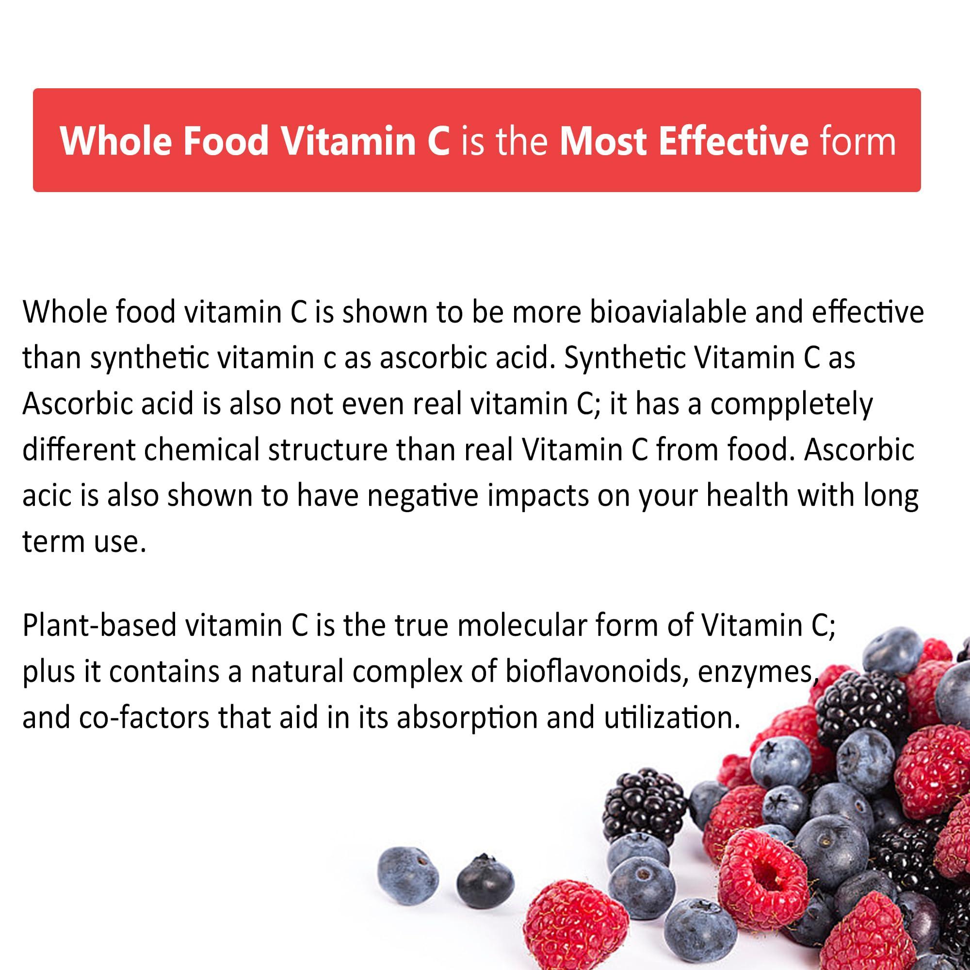 NextDia Whole Food Vitamin C Gummies for Adults & Kids, Zero Sugar, Natural Antioxidants, Bioflavonoids, Organic Vitamin C Supplement for Immune & Collagen Support, High Absorption, Vegan, Chewable, 60 Cts