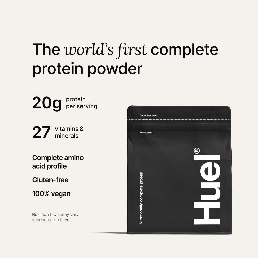 Huel Huel Vegan Protein Powder | Strawberry | Complete Nutrition | 20g Protein, 27 Vitamins and Minerals, 100% Plant-Based, Gluten Free, Non-GMO, Lactose Free | 26 Servings