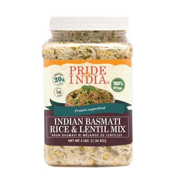 Pride Of India Pride Of India - PACK of 6 - Indian White Basmati Rice & Lentil Kitchari Mix - Protein Superfood, 3 Pound Jar
