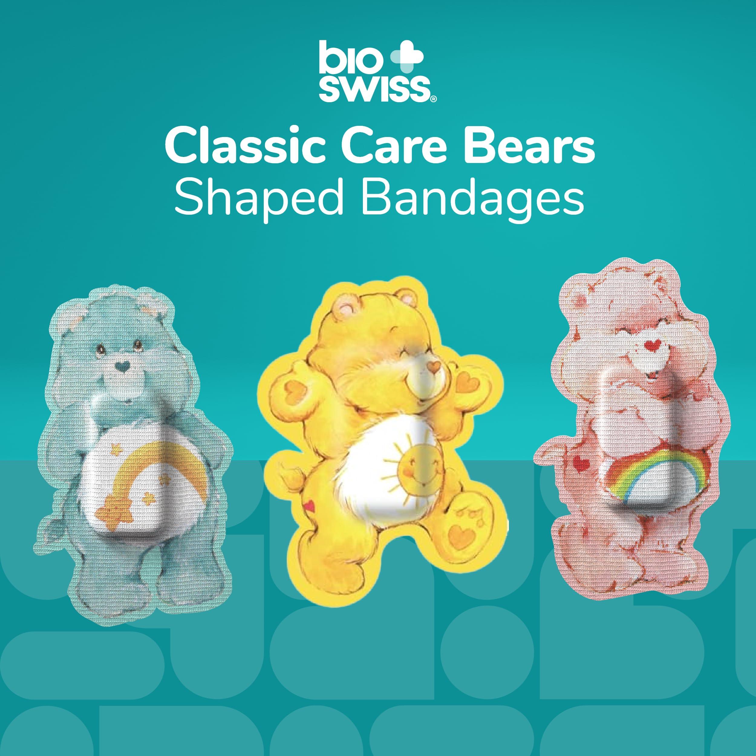 BioSwiss BioSwiss Care Bears Bandages, Classic Care Bear Shaped Self Adhesive Bandage, Latex Free Sterile Wound Care, Fun First Aid Kit Supplies for Kids, 24 Count
