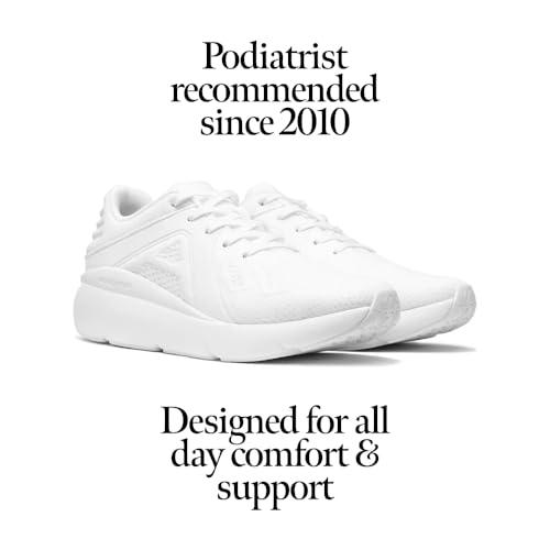 ABEO ABEO MXV Shift Womens Metatarsal Footbed Walking Shoes | Ideal for Metatarsalgia | Ball of Foot Pain Relief | Removable Orthotic Metatarsal Pad Bright White 10 Medium