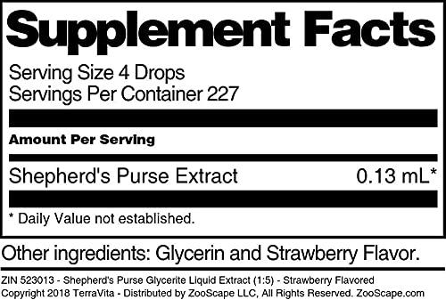 TerraVita Shepherd's Purse Glycerite Liquid Extract (1:5) - Strawberry Flavored (1 oz, ZIN: 523013) - 2 Pack