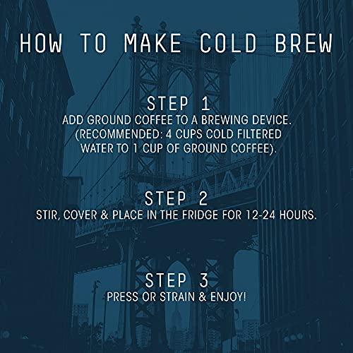 STONE STREET COFFEE COMPANY Stone Street Cold Brew Decaf Coffee, Swiss Water Process, Low Acid, 100% Arabica, Gourmet Coffee, Coarse Ground, Medium Roast, 1 LB