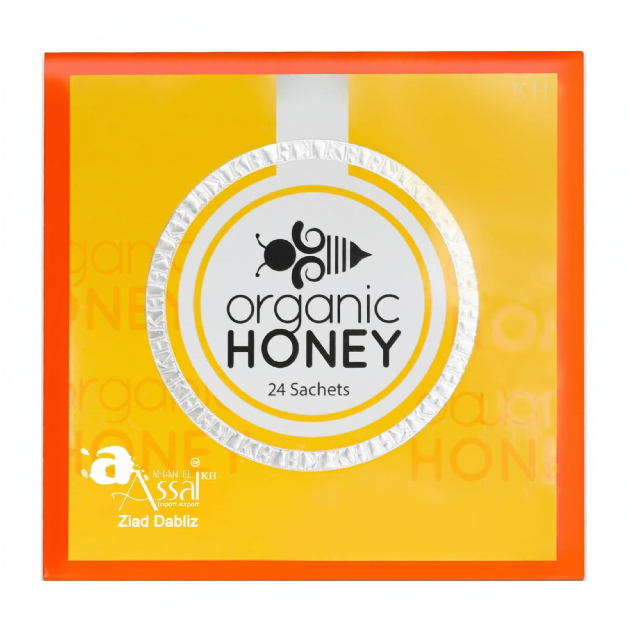 A KHAN EL ASSAL KH IMPORT-EXPORT ZIAD DABLIZ Organic Natural Honey infused with Natural Jelly, Honey Bee Pollen & 100% Mixed Natural Herbs (Large Pack of 24 Sachets 10Gram Each)