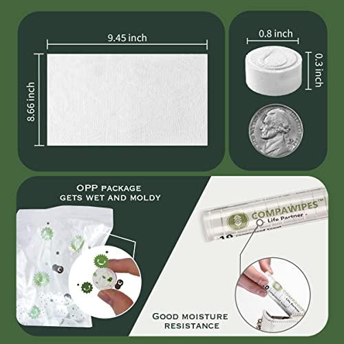 UNKENBO Toilet Paper Tablets Compressed Towels - Reusable Toilet Wipes Camping Toilet Paper Travel Wipes Coin Tissues Survival Toilet Paper (100)