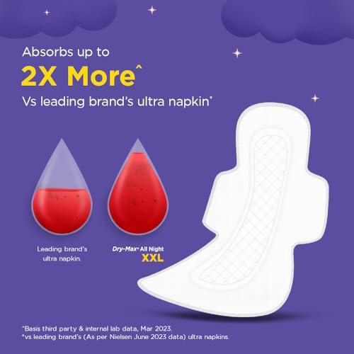 Stayfree Stayfree Dry Max All Night XL Dry Cover Sanitary Pads For Women With Wings, 28 Pads