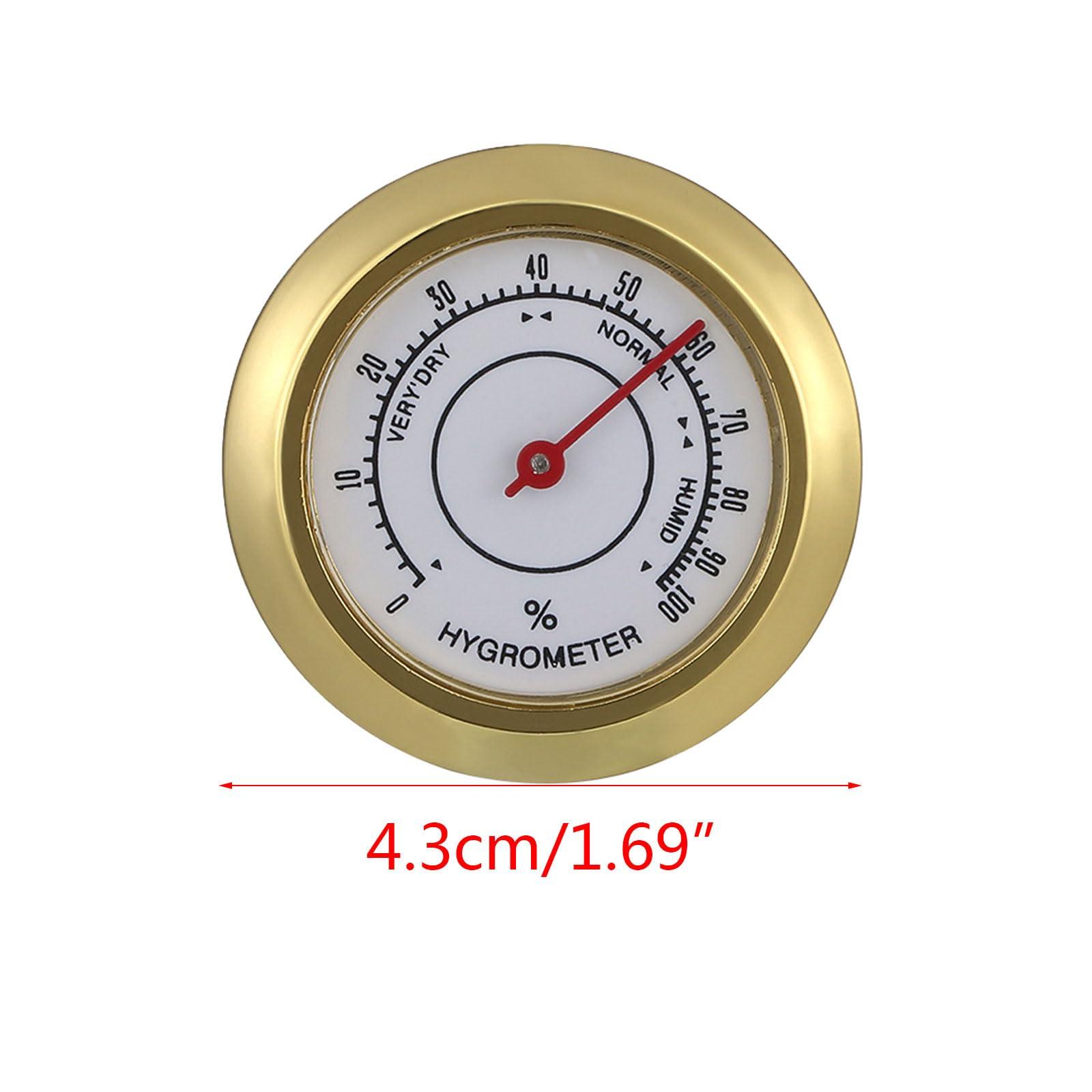 YOGOTEU YOGOTEU Cigars Hygrometer 43mm MiniCigars Humidors Hygrometer Round Analogs Hygrometer for Humidors Guitar Wine Box Sauna Thermometer and Hygrometer Gauge