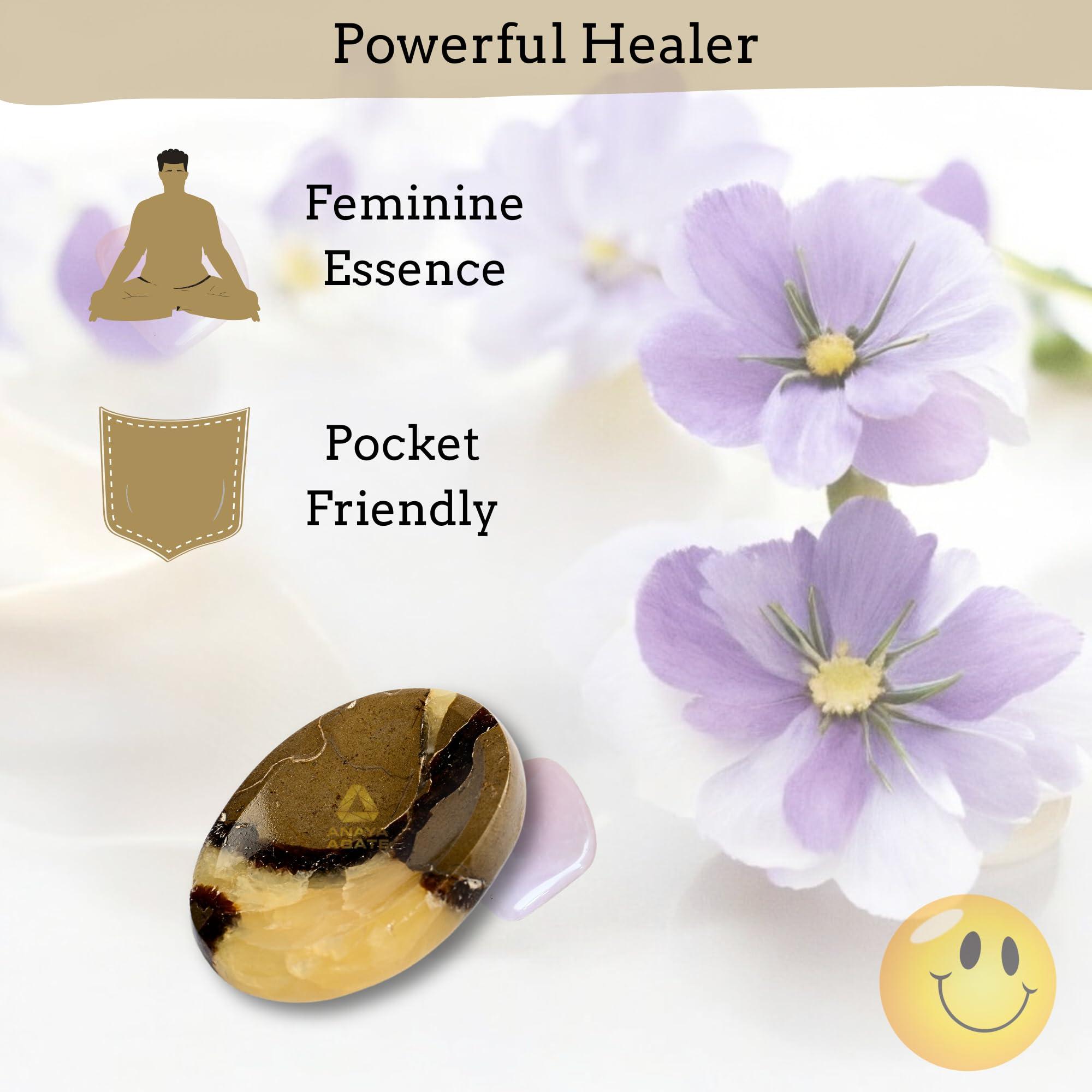 ANAYA AGATE Worry Stones Septerian Crystal Thumb Worry Stones for Anxiety, Stress Relaxing and Soothing Balance Stones for Meditation, Stress Relief Healing Stones and Crystals for Men and Women