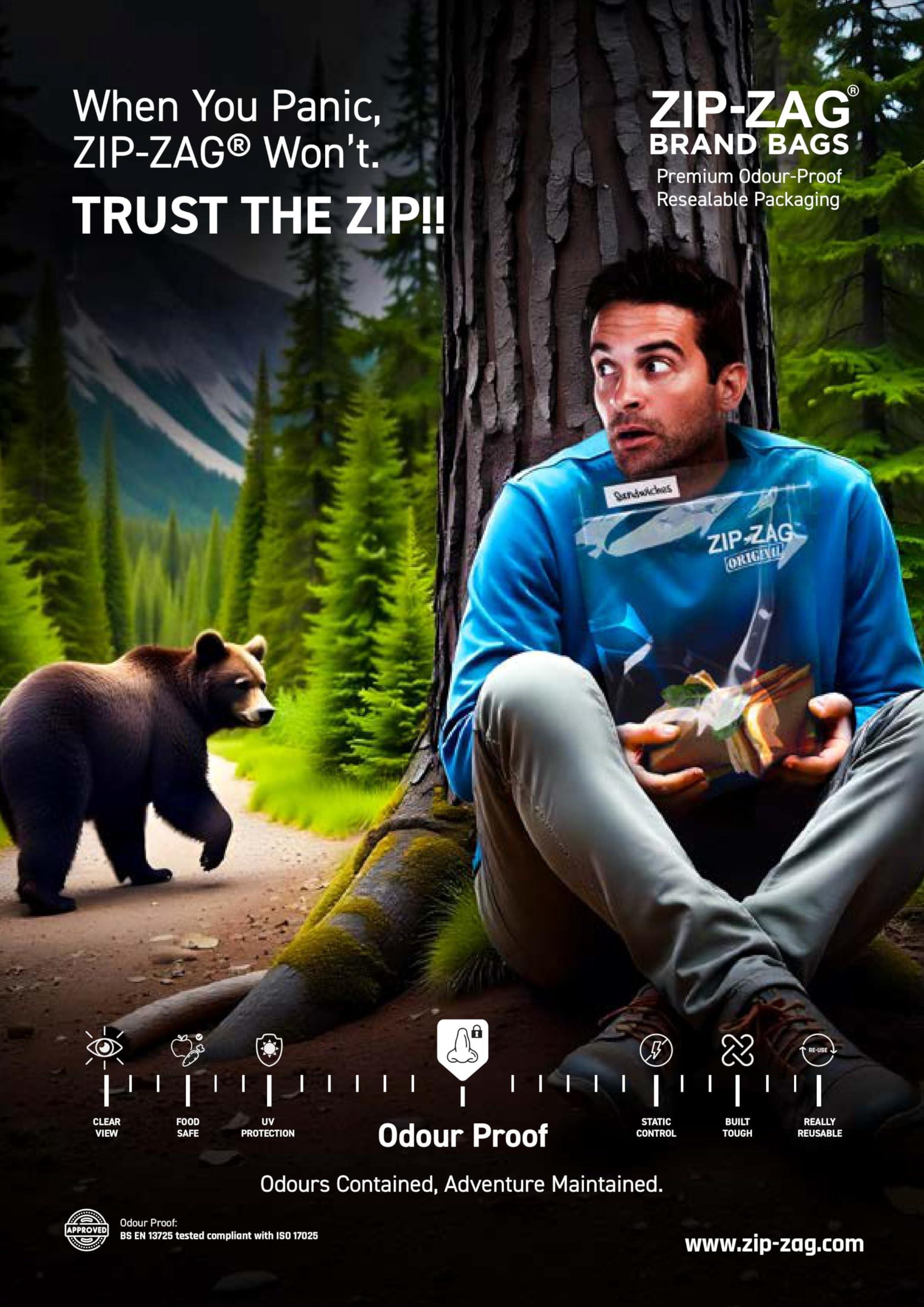 ZIP-ZAG Zip Zag Bag (1 LB) 10x One Pound Zip Lock Bags (16.93\" x 11\") Say Goodbye to Stale Herbs And Spices With Food Safe Zipper bags | Resealable, Reusable, Washable and Airtight Zipper Bags