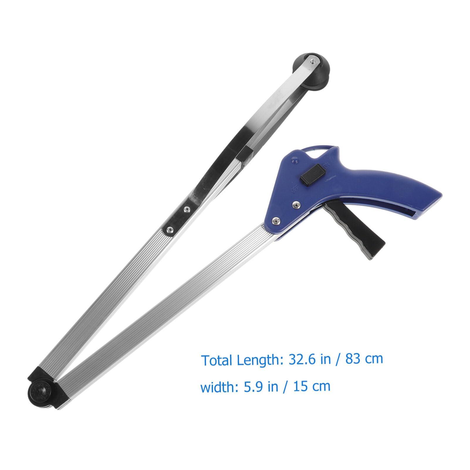 Garneck Garneck Trash Grabber Folding Trash Tongs Outdoor Fireplace Tools Trash Pick Clips Pincher Grab Tool Rubber Charcoal Handle Elder Grabber Pickup Tool