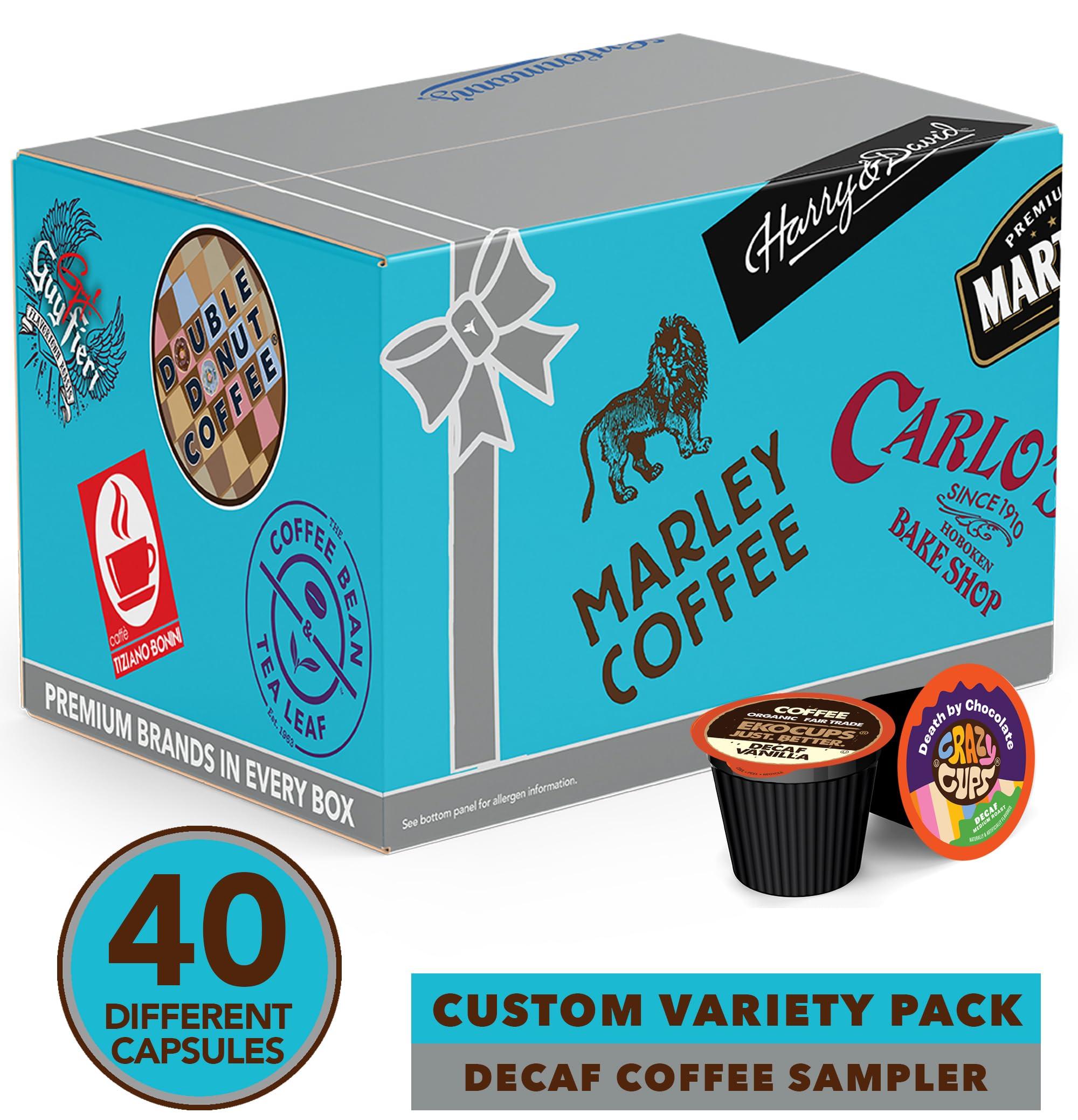Crazy Cups Flavored Decaf Coffee Pods Variety Pack, Great Mix of Decaffeinated Coffee Pods Compatible with all Keurig K Cups Brewers, 40 Count Bulk Pack