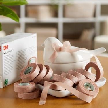 3M 3M Micropore Tan Surgial Tape-Gentle Paper Tape, Hypoallergenic and Breathable, Ideal for Sensitive Skin 0.5\'\' Wide -2 Rolls