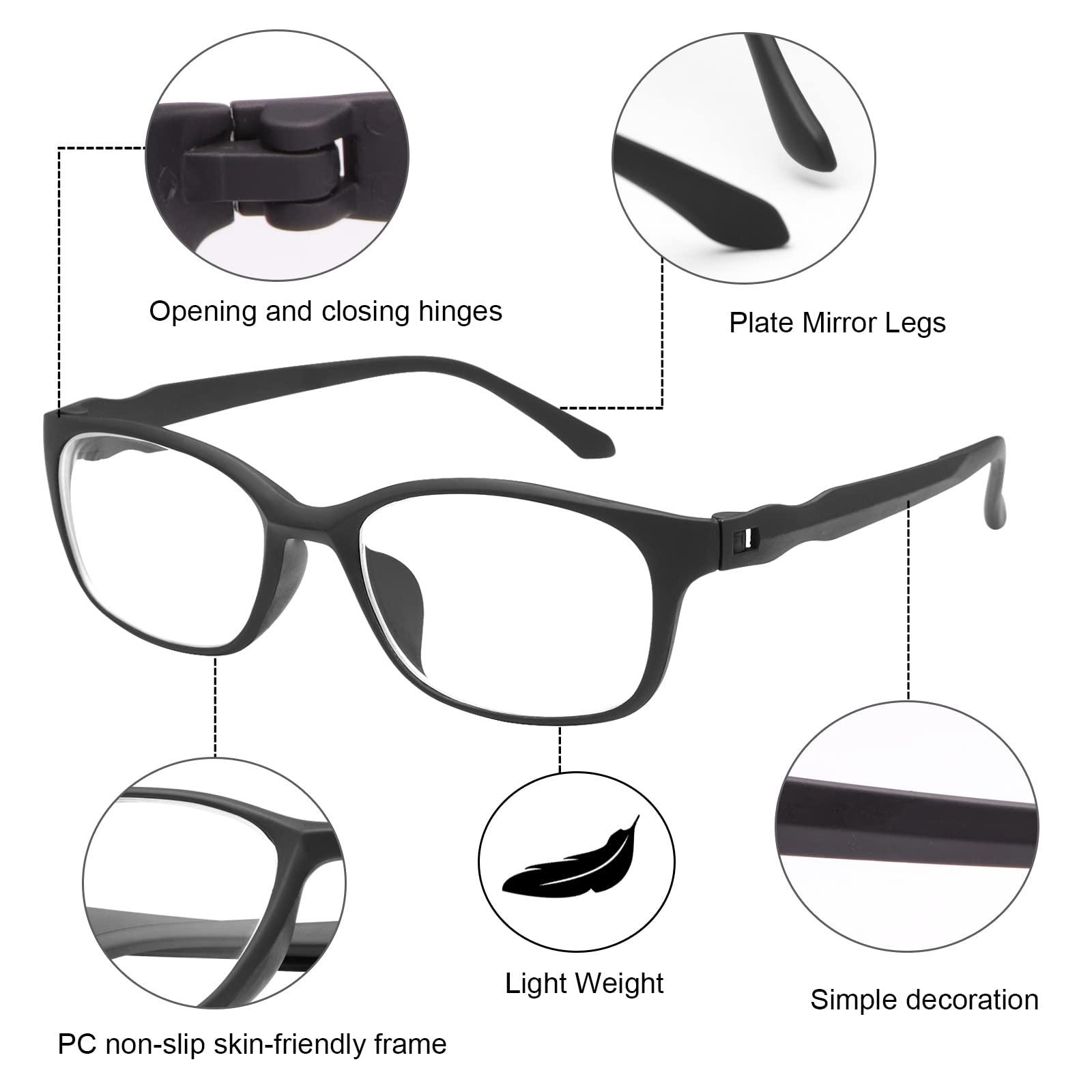 Vepiant Vepiant Nearsighted Distance Glasses For Men and Women Retro Myopia Glasses TR90 Lightweight Shortsighted Eyeglasses Black Full Frame Eyewear Blue Light Filter Spectacles THESE ARE NOT READING GLASSES