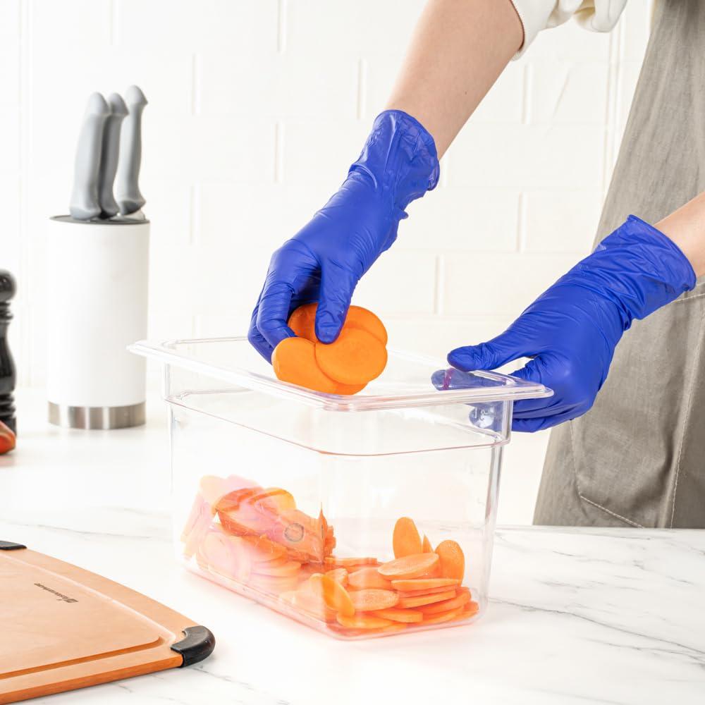 Restaurantware Restaurantware LOW DERMA Medium Nitrile Gloves 1000 Disposable Hypoallergenic Gloves - FDA Compliant No Powder And No Latex Blue Non-Sterile Gloves Low Dermatitis Potential