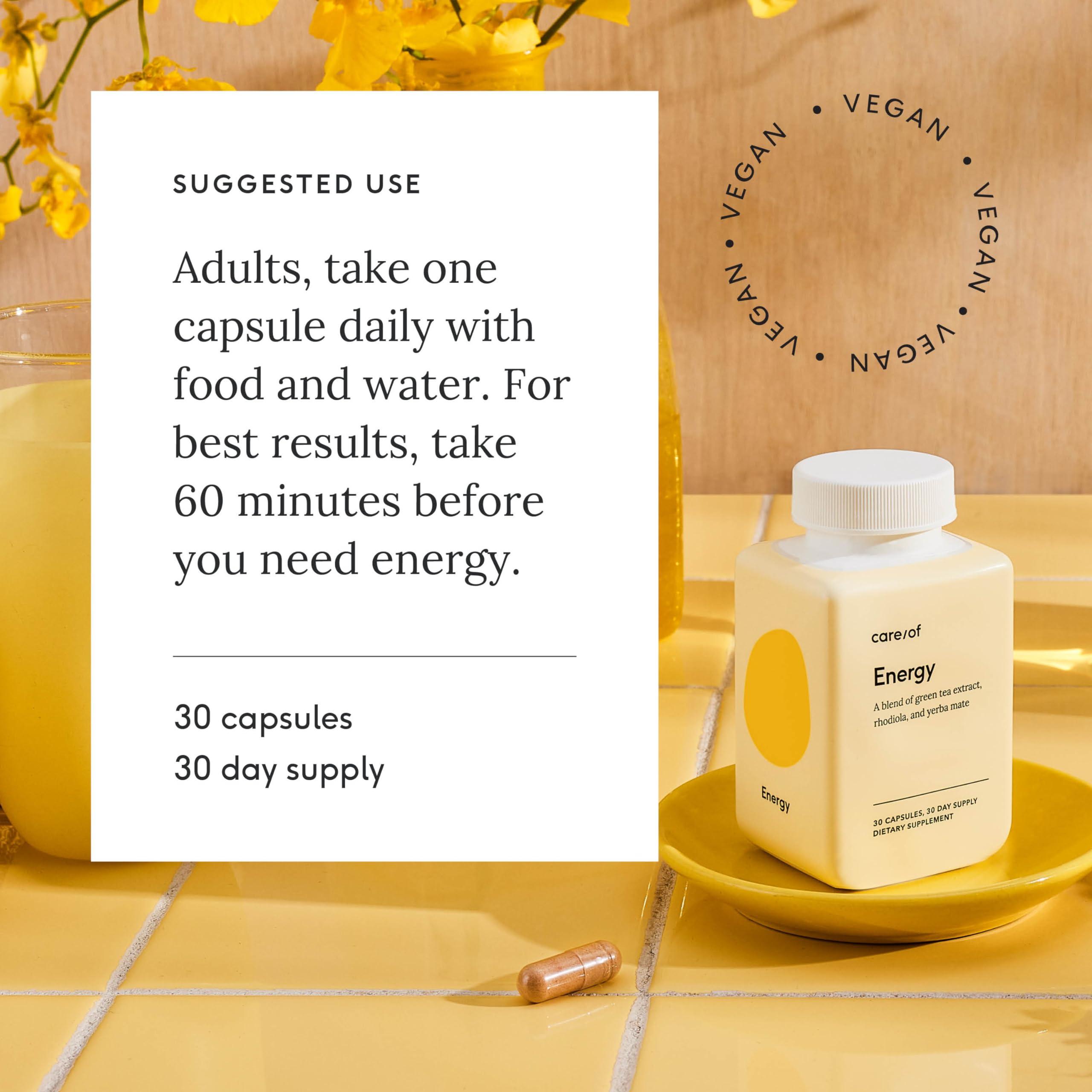 Care/of Care/of Natural Energy Supplements for Fatigue Vitamins for Energy and Tiredness for Women & Men, Energy Vitamins for Women for Healthy Energy, Energy Supplements for Women 30 Energy Pills