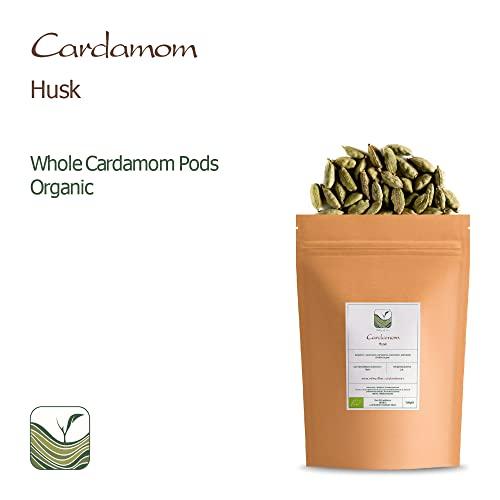 Valley of Tea Cardamom Pods Organic Gourmet Spice - Intensely Aromatic - Cardamum - L. Elettaria cardamomum Cardamon - Cardoman Pods Cardimon Pods Cardemon Cardomam Cardamonin 100g