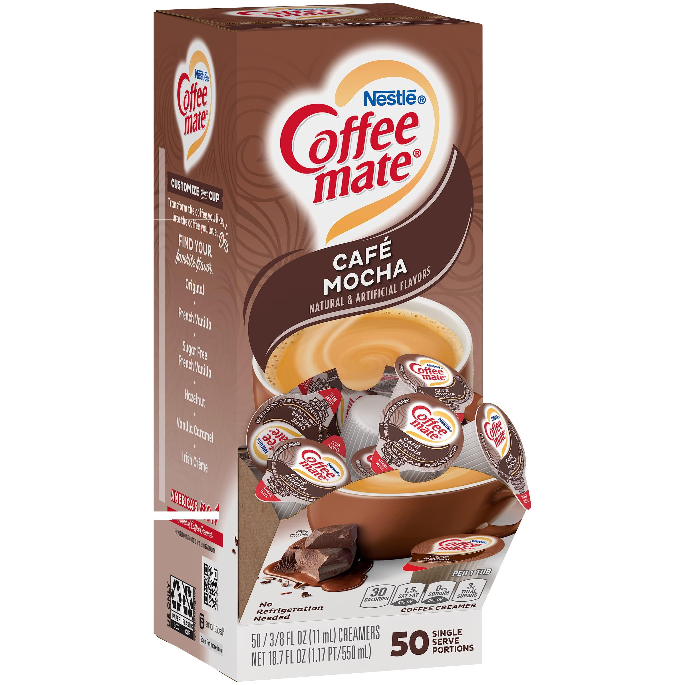 Coffee mate Nestl Coffee mate Coffee Creamer, Caf Mocha liquid creamer singles, 50 Count Box