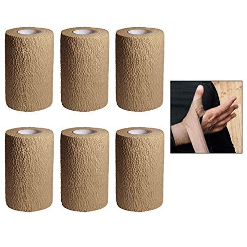 ATB 6 Pc Cohesive Bandage Self Adhesive Wrap Elastic First Aid Medical Support Tape