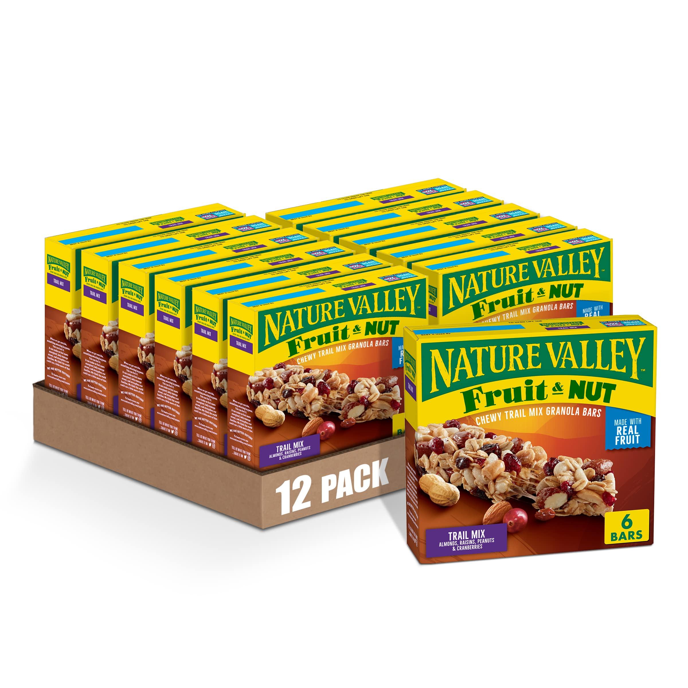 Nature Valley Nature Valley Chewy Fruit and Nut Granola Bars, Trail Mix, 6 Bars, 7.4 OZ (Pack of 12)