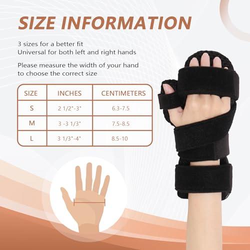 Scurnhau Scurnhau Resting Hand Splint, Full Hand Brace with Finger Support, Stroke Hand Splint -Night Finger Separator, Chronic Rheumatoid Arthritis, Finger Contractures, Fits Left and Right Hands, L