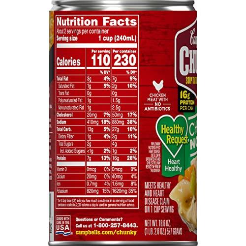 Campbell's Campbell's Chunky Soup, Healthy Request Chicken Noodle Soup, 18.8 Ounce Can (Case Of 12)