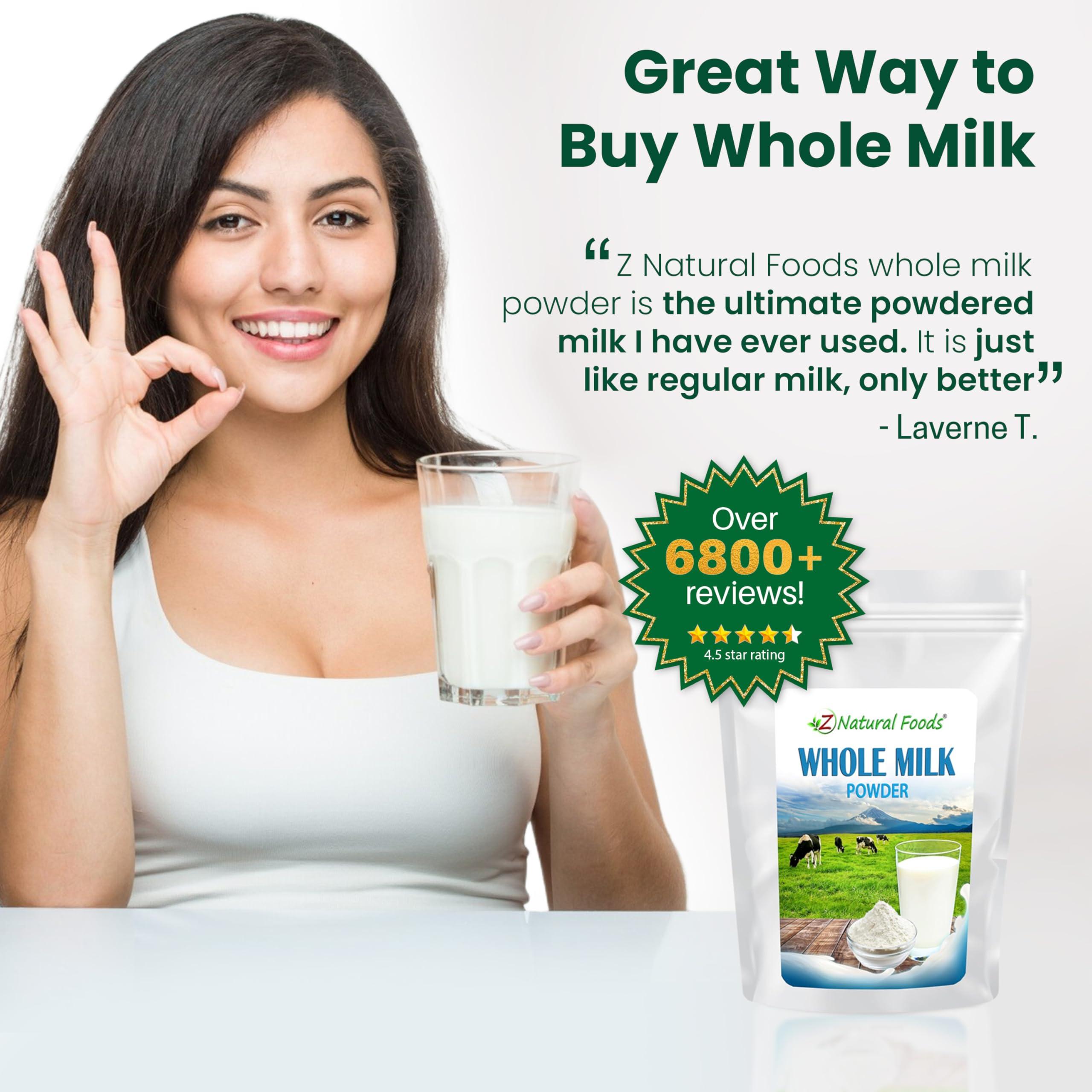 Z Natural Foods Z Natural Foods Premium Whole Milk Powder - Powdered Milk for Baking, Cooking, Drinks - Dry Milk Powder, Pasteurized, Non-GMO, Gluten-Free, Kosher-Certified, 55 lbs