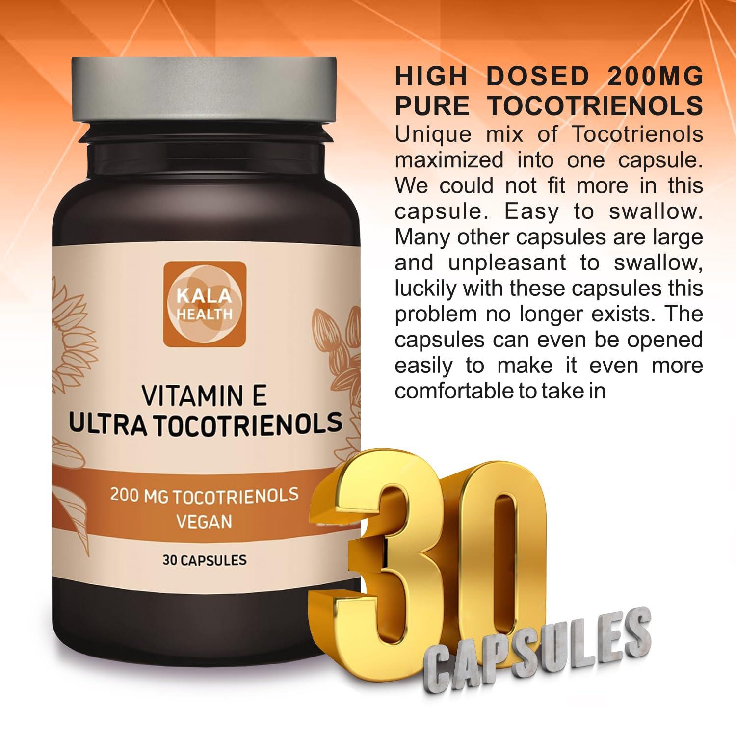 Kala Health KALA HEALTH Ultra Tocotrienol 200mg Vitamin E Vegan  All 4 tocotrienols - Tocopherol Free - Supports Immune Health & Antioxidant Health Tocotrienols Supplement