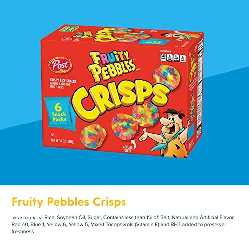 Post Pebbles Family Size Cereal and Crisps Variety Pack; Fruity Cereal (2), Cocoa Cereal (1), Fruity Multipack Crisps (2), Cocoa Multipack Crisps (1)