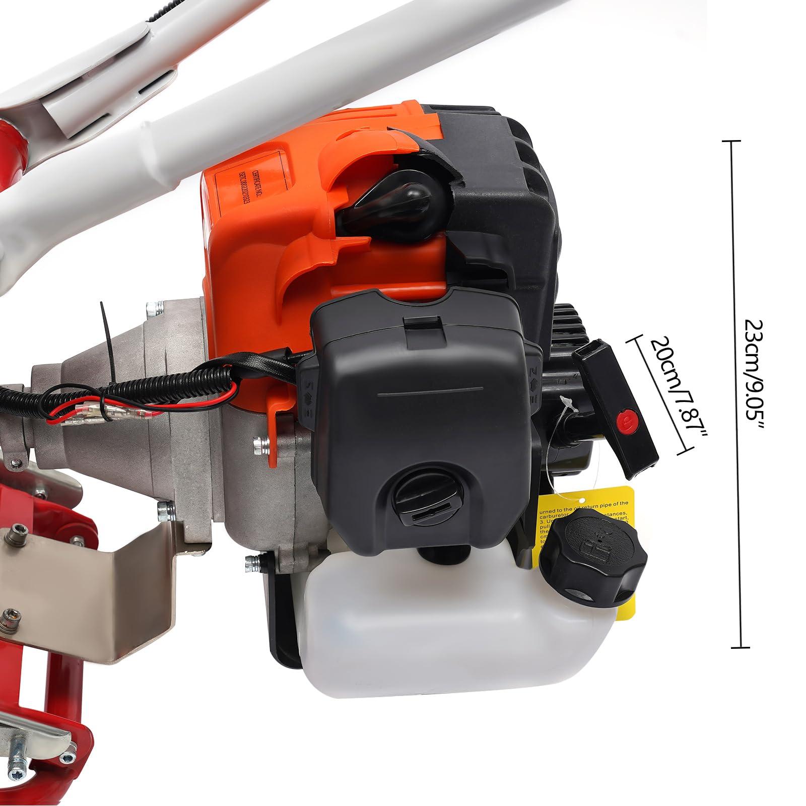 Oiveinya Gas Power Sweeper,52CC 2.5HP 2 Stroke Power Broom Sweeper Handheld Walk Behind Cleaning Driveway,Gas Powered Lawn Sweeper Snow Brush Sweeper for Park Lawn Sidewalk Outdoor