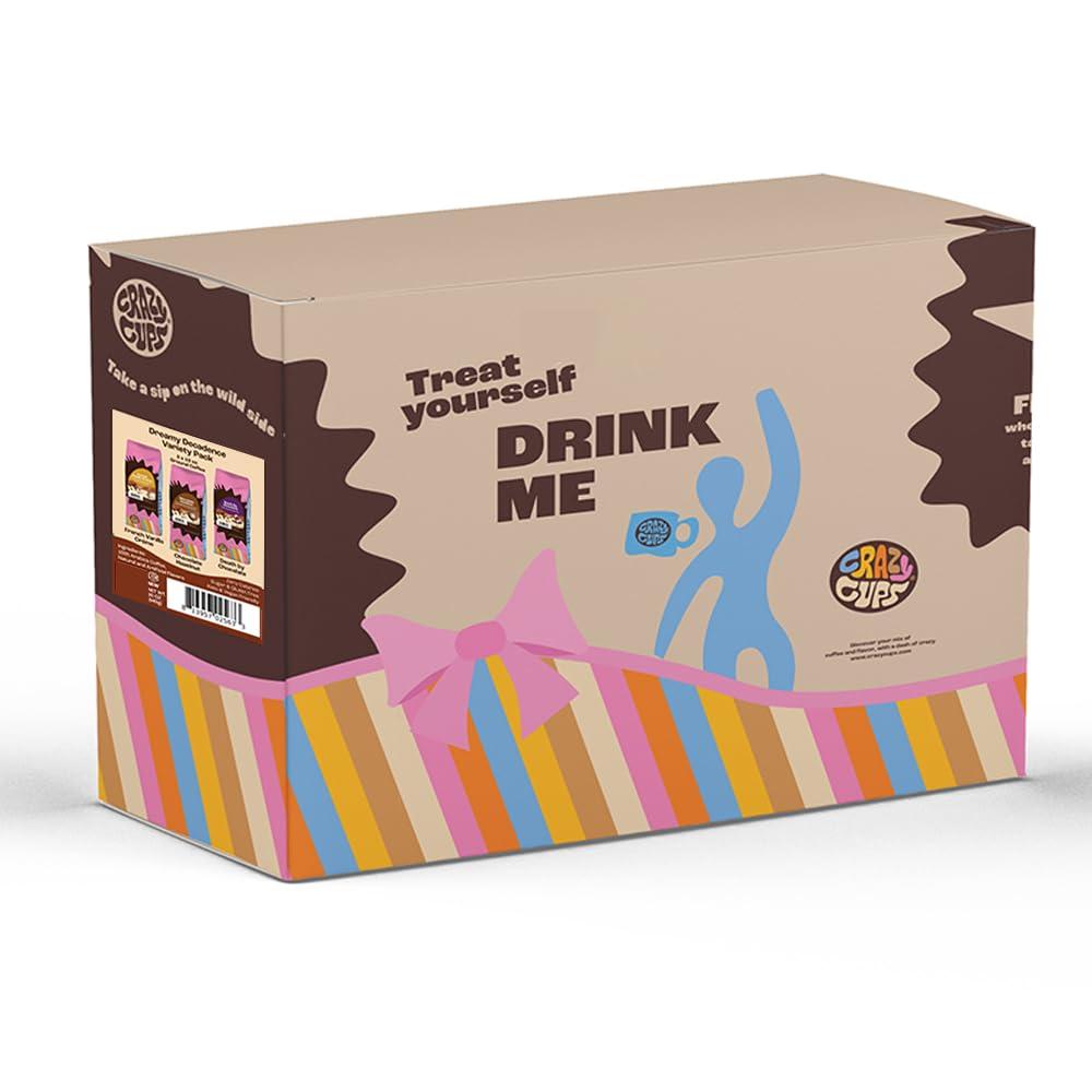 Crazy Cups Crazy Cups Flavored Ground Coffee Variety Pack, Includes Chocolate Hazelnut, French Vanilla Creme & Death By Chocolate, in 10 oz Bags, Variety 3 Pack