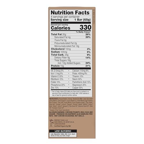 Perfect Bar Perfect Bar Gluten-Free Dark Chocolate Chip Peanut Butter Protein Bar, 4 count, 2.3 oz