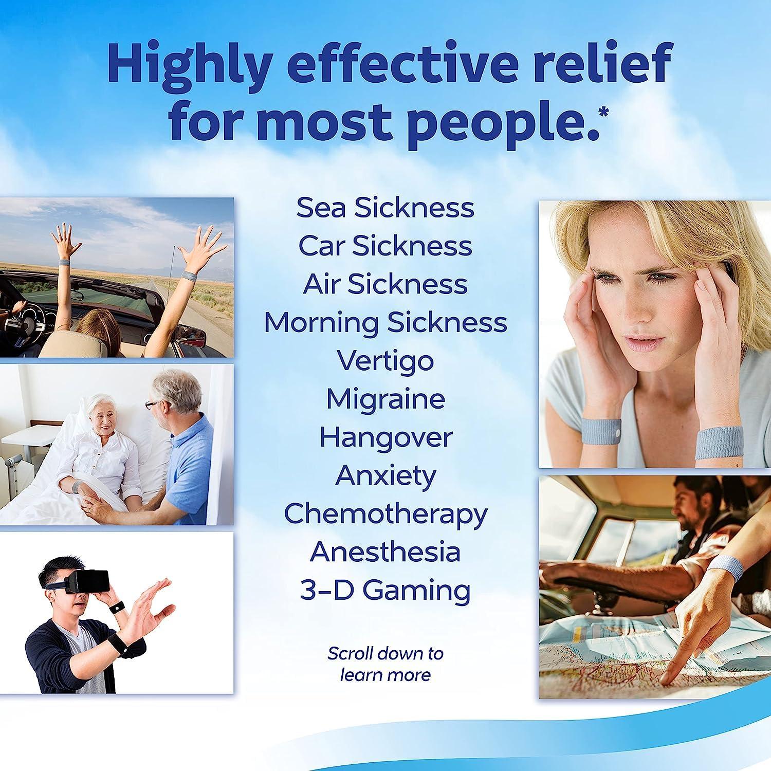 Sea-Band Sea-band Anti-Nausea Acupressure Wristband for Motion & Morning Sickness - 1 Pair Red