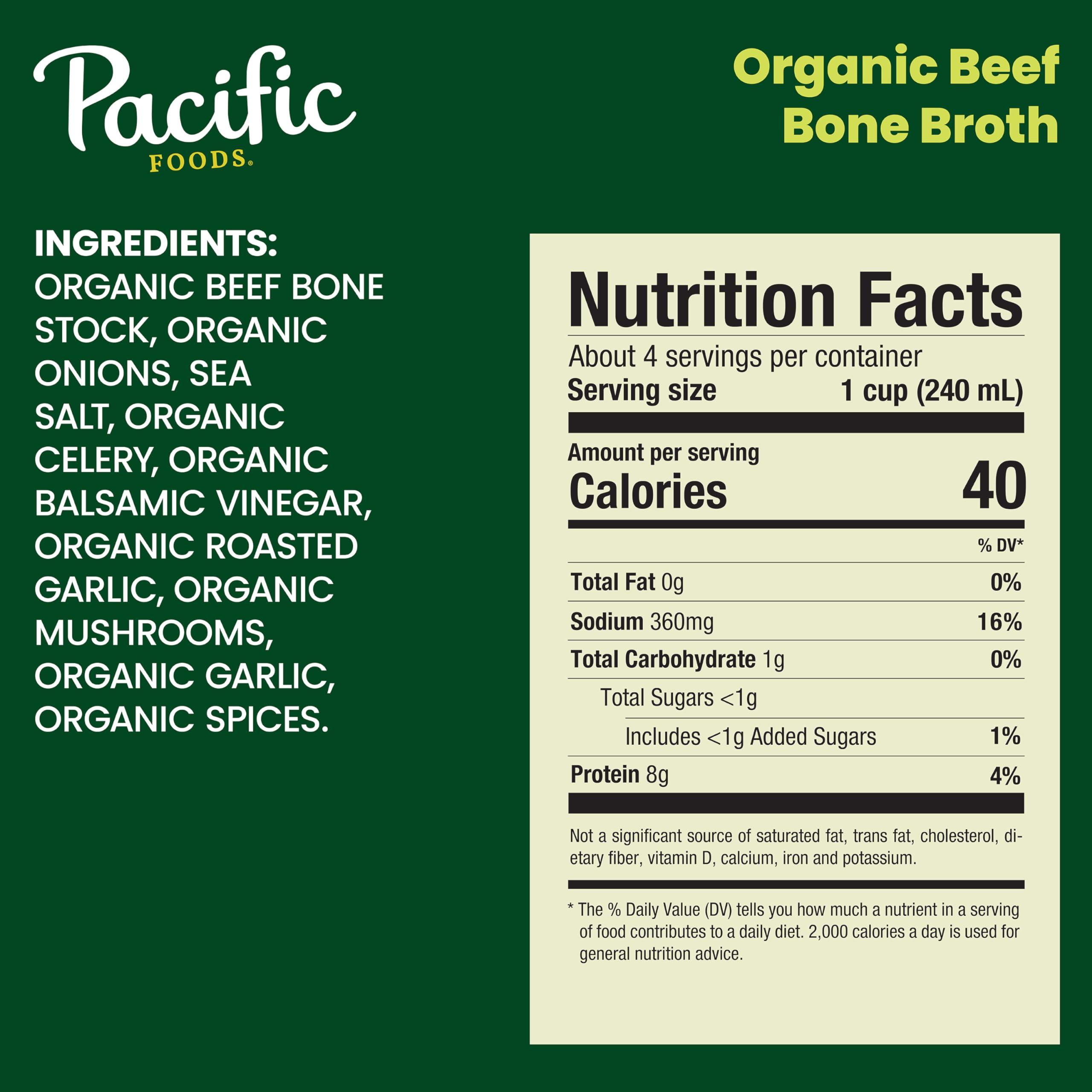 Pacific Foods Pacific Foods Organic Beef Bone Broth, 32 oz Carton