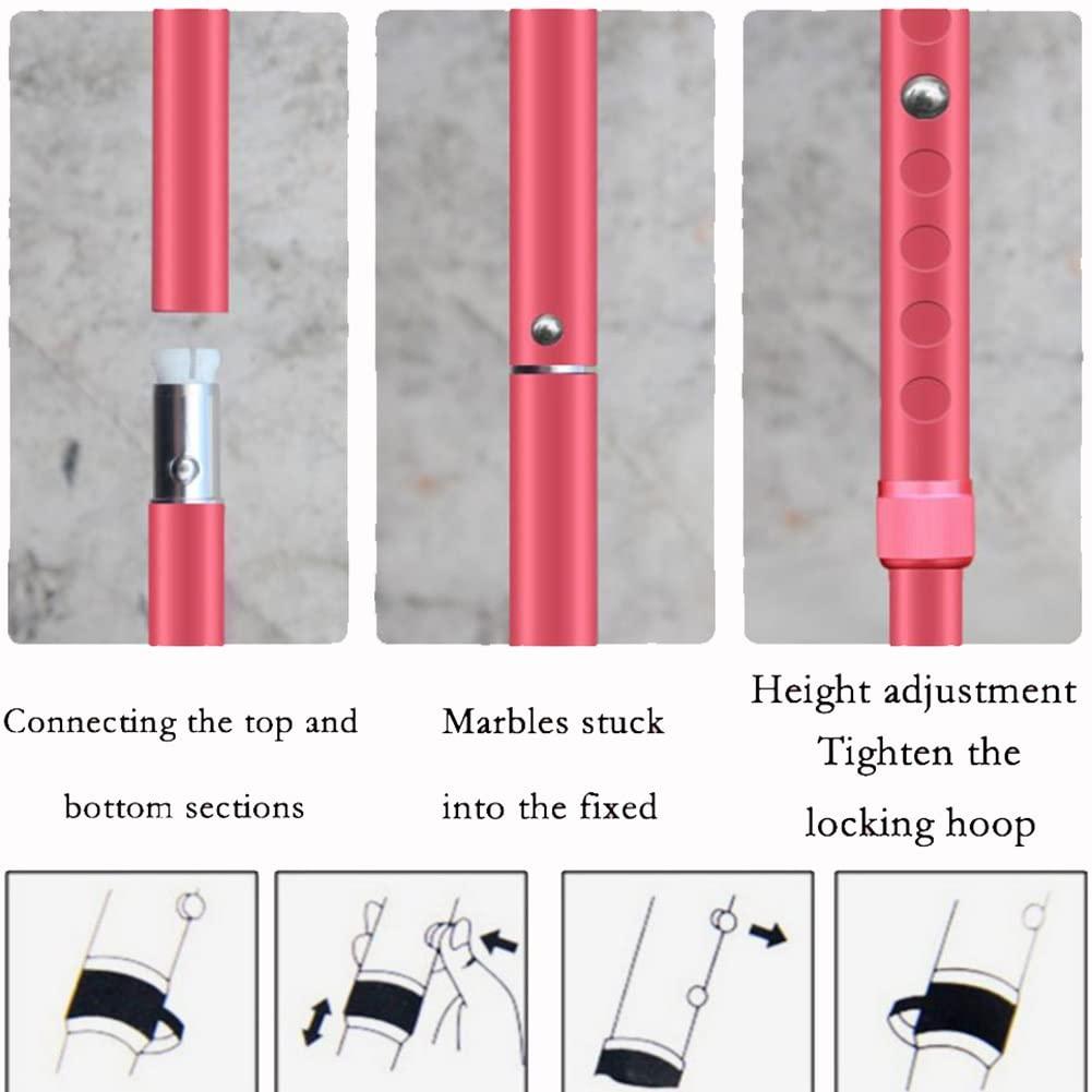 XYBI Store Pink Children's Folding Crutches, Adjustable Forearm Crutches, Medical Aluminum Elbow Crutches with Reflective Cuffs, Rehabilitation Care Crutches