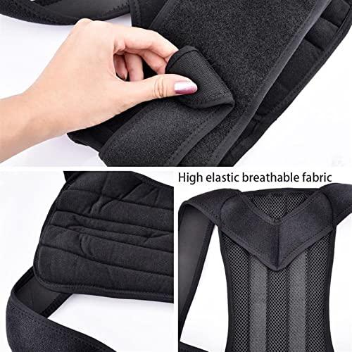 NEWCES XS-5XL Large Size Posture Correction Belt Back Support for Student Teenagers Men Women Pain Relief Waist Trimmer Belt Shoulder Lumbar Support Breathable Back Brace ( Color : Black , Size : XXXXL/XXXXL