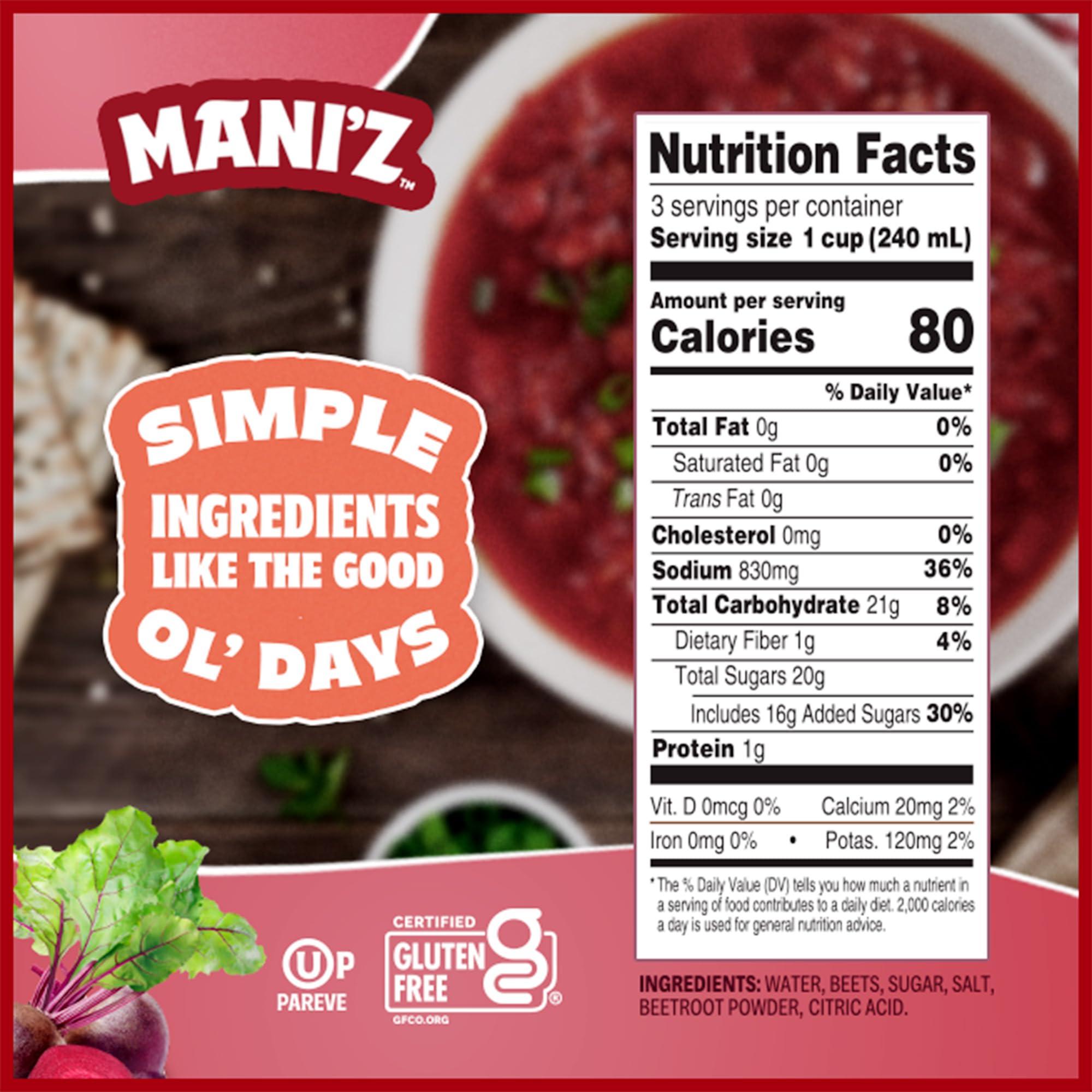 Manischewitz Manischewitz Borscht with Beets 24 Oz (Pack of 2) Tasty & Refreshing, Kosher for Passover