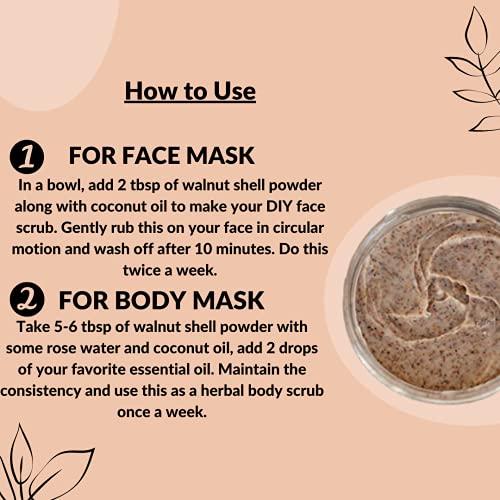 mi nature Natural Walnut Shell Powder with Resealable Zip Lock Pack, No Silica and Any Artificial Additives for Homemade Natural Scrub 227g, 1/2lbs, 8oz( packaging may vary )