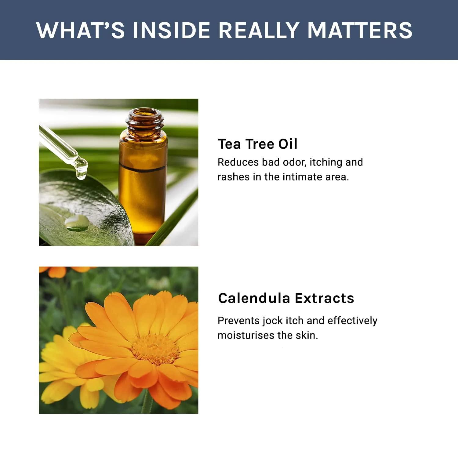 Impressive Smile Impressive Beauty Intimate Wash for Men Natural Organic with Tea Tree Oil | pH Balanced Foam Cleansing | Removes Sweat, Bad Odor, Itching, and Irritation | 4.05 fl. oz.