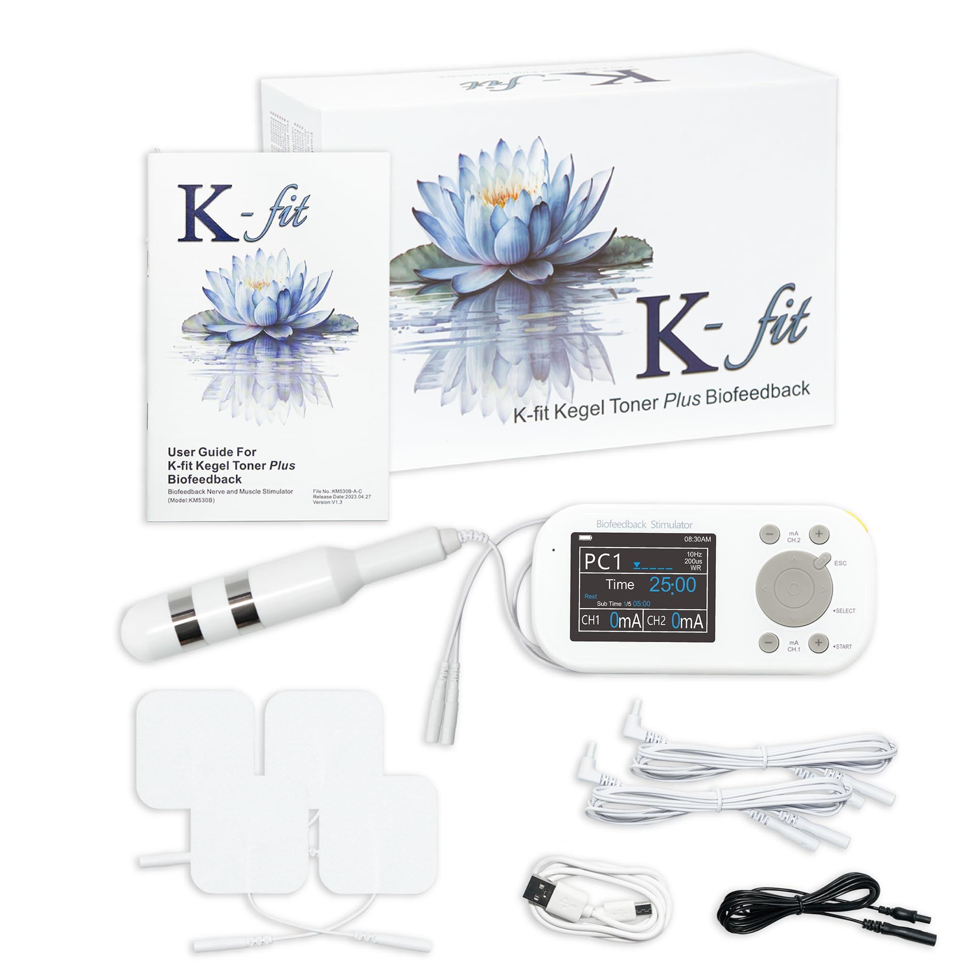 K-fit K-fit Kegel Toner Plus Biofeedback - Pelvic Floor Exercise Device for Toning and Strengthening, Incontinence - 22 Preset Stim Programs, 6 Biofeedback Games, Full Color LCD Screen, Rechargeable