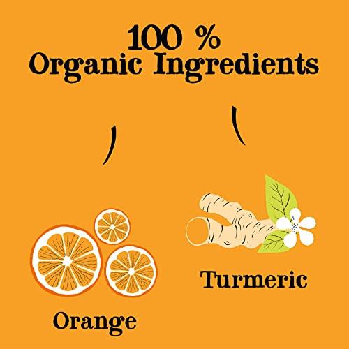 Clipper Natural, Fair & Delicious Clipper Tea, Orange & Turmeric, Organic Tea with Licorice Root, Orange Peel and Hibiscus, Plant Based Herbal Tea, Caffeine Free British Tea, 1 Pack, 20 Unbleached Tea Bags