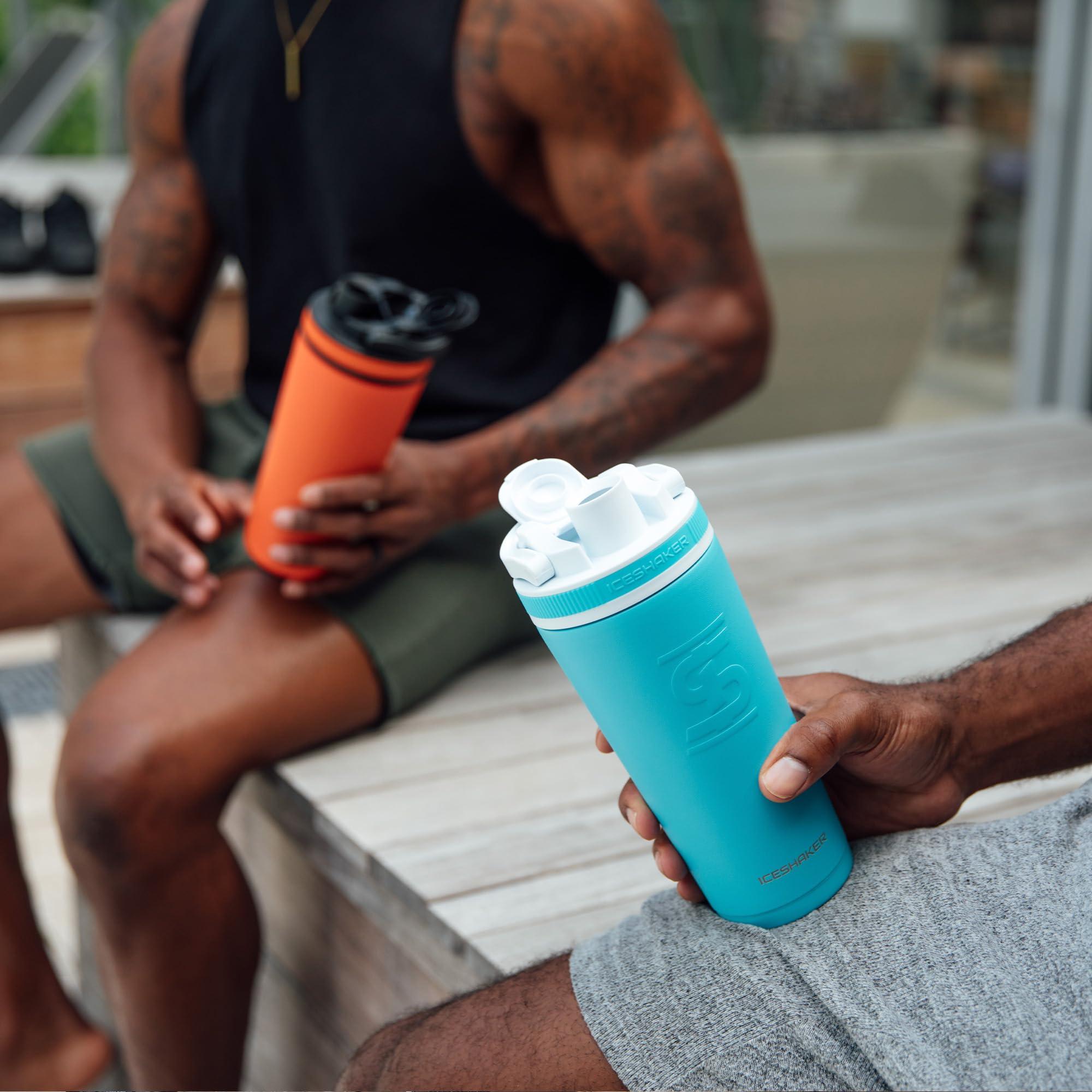 Ice Shaker Ice Shaker Insulated Stainless Steel Shaker Bottle | 26oz, Caribbean | Cold for 30+ Hours | Insulated Cup with Twist-on Agitator | Odor-Free Bottle for Protein Shakes, Water, Smoothies, Cocktails