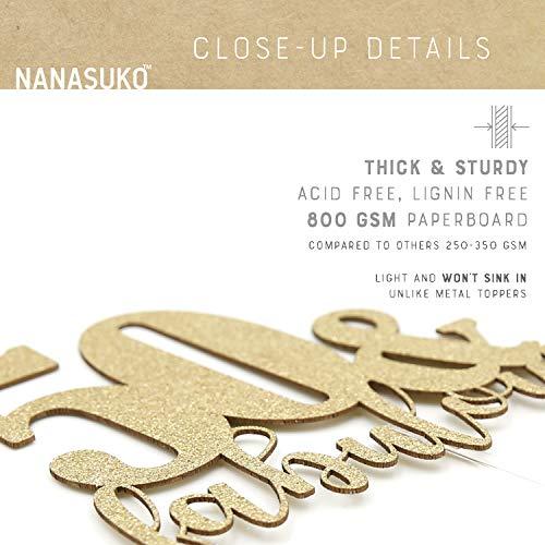 NANASUKO NANASUKO 50th Birthday - 50 & fabulous - Double Sided Gold Glitter - Premium quality Made in USA