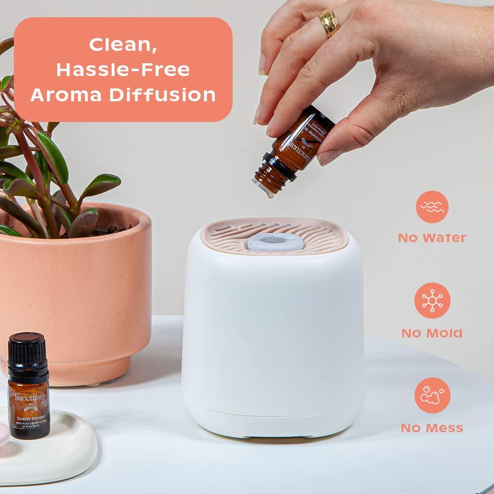 Canopy Canopy Bedside Diffuser, White Diffuser, Waterless Technology, Diffuses Up to 400 Sq Ft - 3 Fan Speeds - Includes Diffuser, Diffusion Well, Unwind Aroma, Power Cord & Adapter