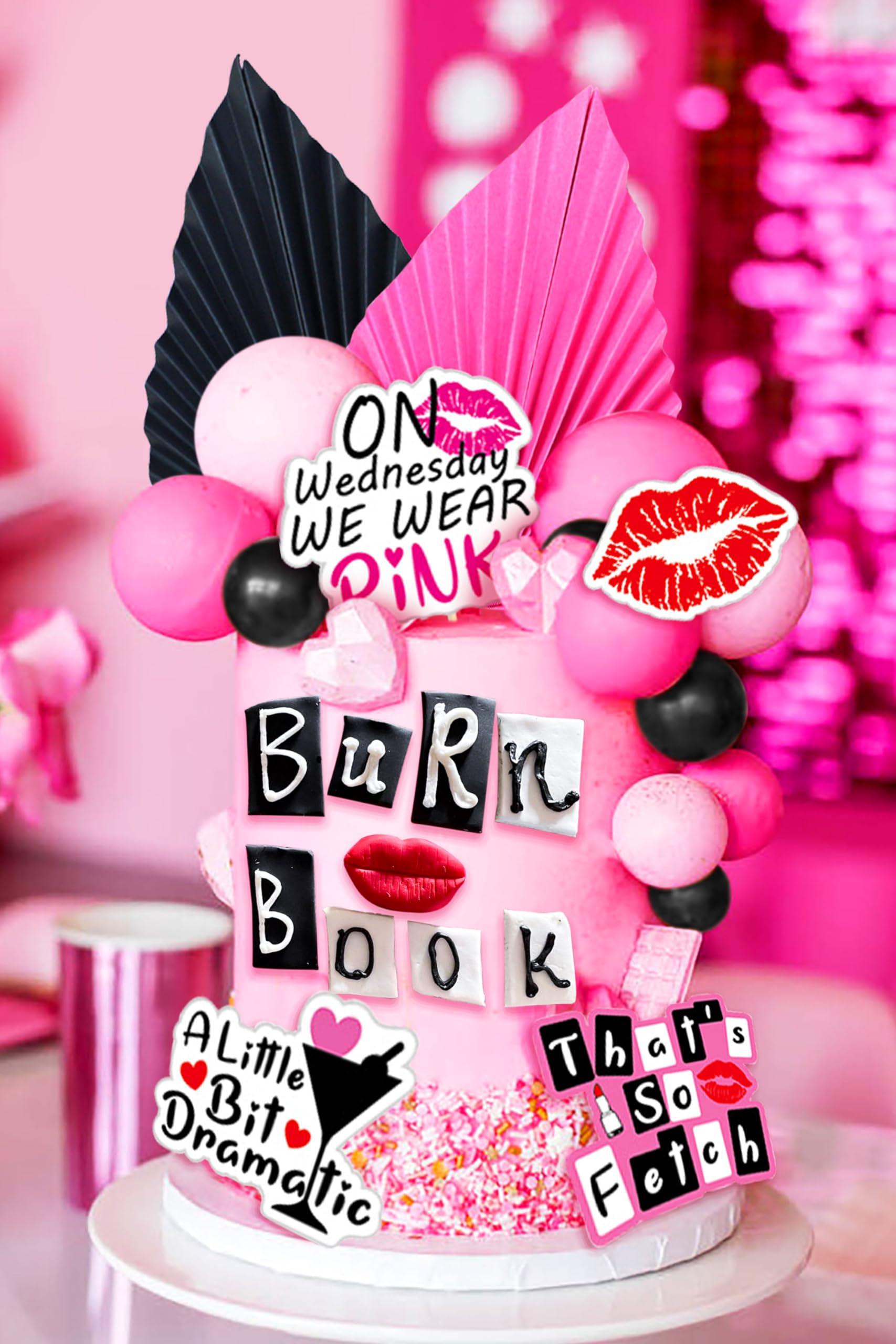 LaVenty LaVenty Mean Girl Cake Topper Mean Girl Birthday Party Decoration Cupcake Toppers for Wedding Bridal Shower Bachelorette Theme Girls Party Cake Decorations Supplies