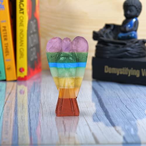 PYOR Chakra Tree, Chakra Stones, Crystal Tree, Gifts for Women, Stones and Crystals, Spiritual Decor, Crystal Pocket Angels, 7 Chakra Tree, Crystal Angel Figurines, Gem Tree, Meditation Accessories