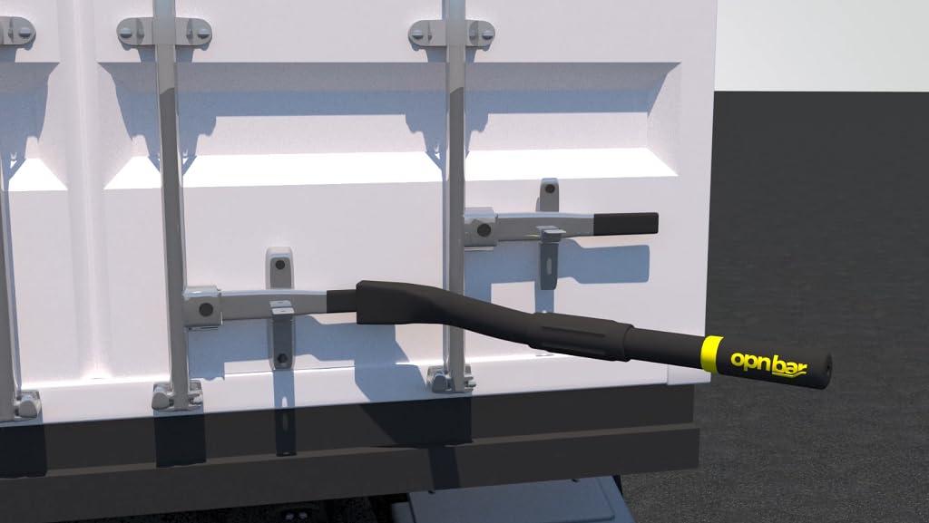 OPNBar OPNBar Version 2 (1 Pack) Large Mouth Leverage Bar with SAFER GRIP Gloves - for Shipping Container Doors - no 5th Wheel Release - Made in The USA by SCS International