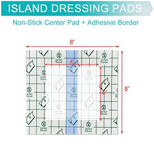EaseToU EaseToU Waterproof Dialysis Catheter Shower Cover 8x8 - No Glue On The Center of The Patch, PD Peritoneal Dialysis Port Shower Protector Shield Island Bandage Dressing Patch Accessories (Pack of 25)