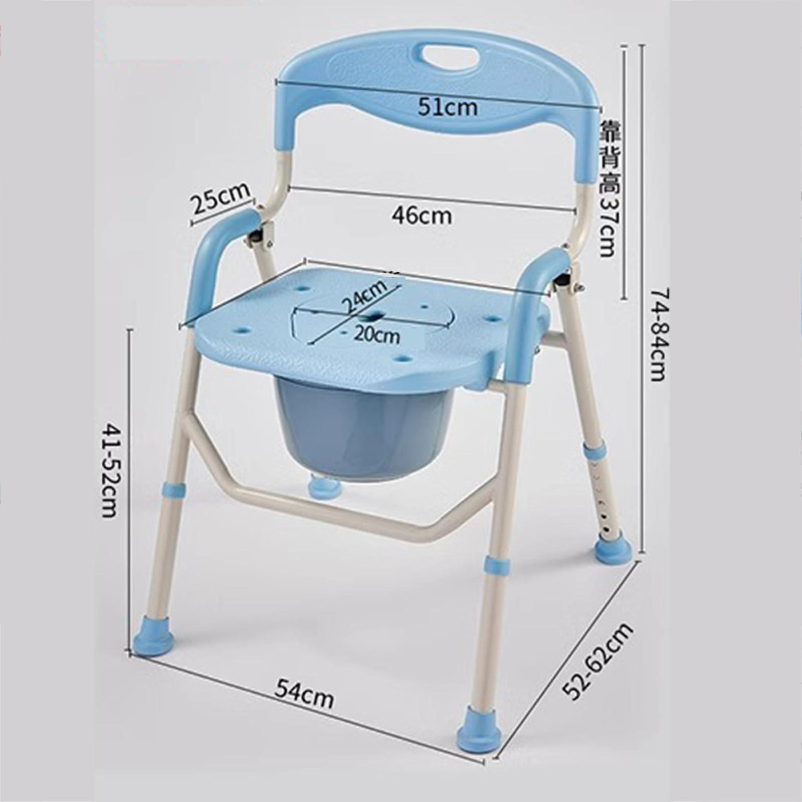 GTFDXJ Bedside Commode,Portable Toilets for Home Use Elderly Toilet Chair Mobile Toilet Seat Elderly Pregnant Woman Bathing Chair Bathroom Folding (D)