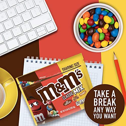 M&M's M&M'S Classic Mix Chocolate Candy Sharing Size Bag, Milk Choc Peanut Butter&Peanut, 8.3 Ounce